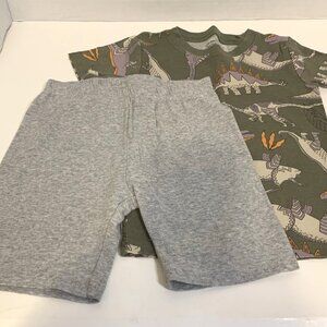 Carter's Dinosaur Army Green Short Sleeve with Shorts Pajama Set Size 5T